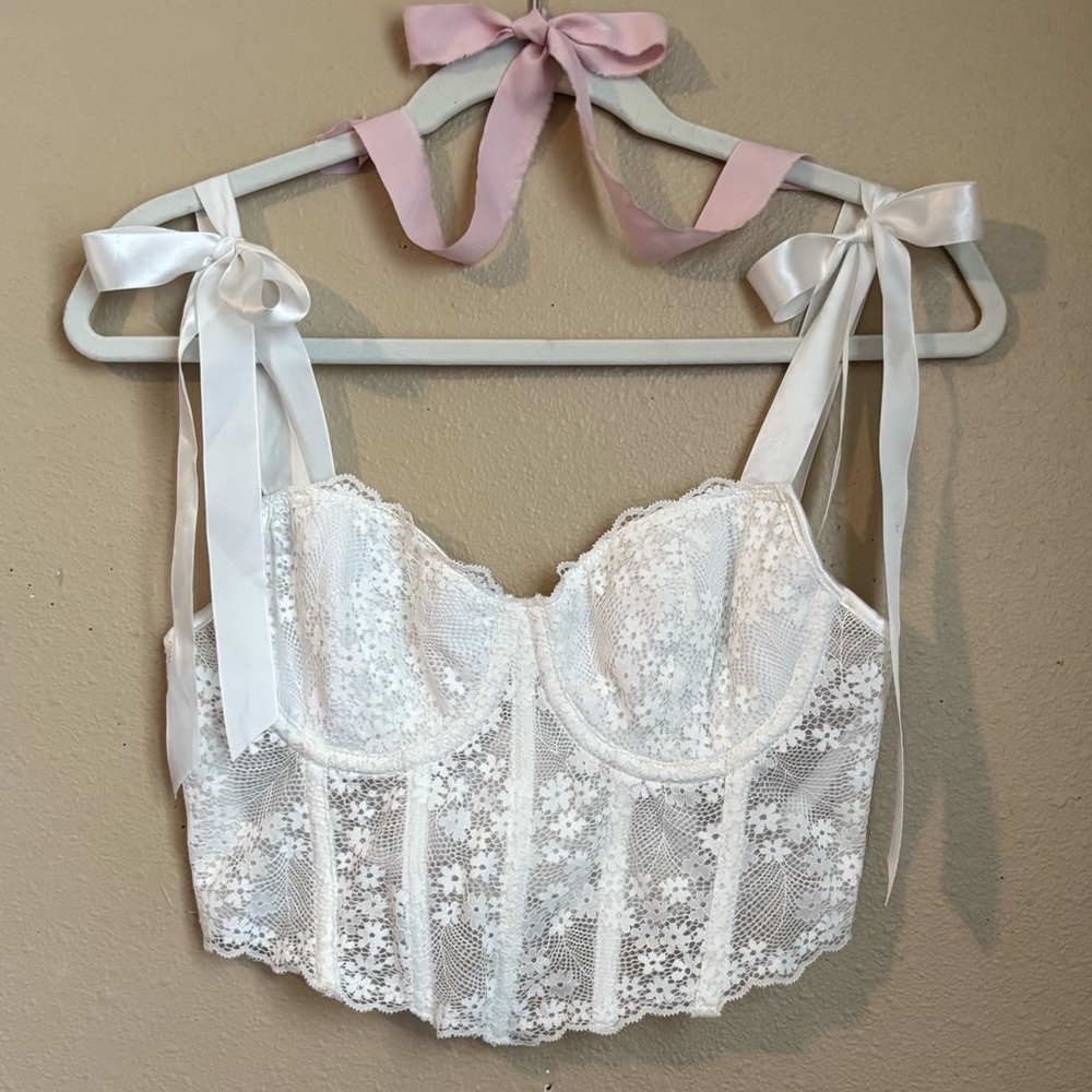 Sweet Victorian Regency Boho Romantic/Coquette/Ren Faire Corset Bustier View 3